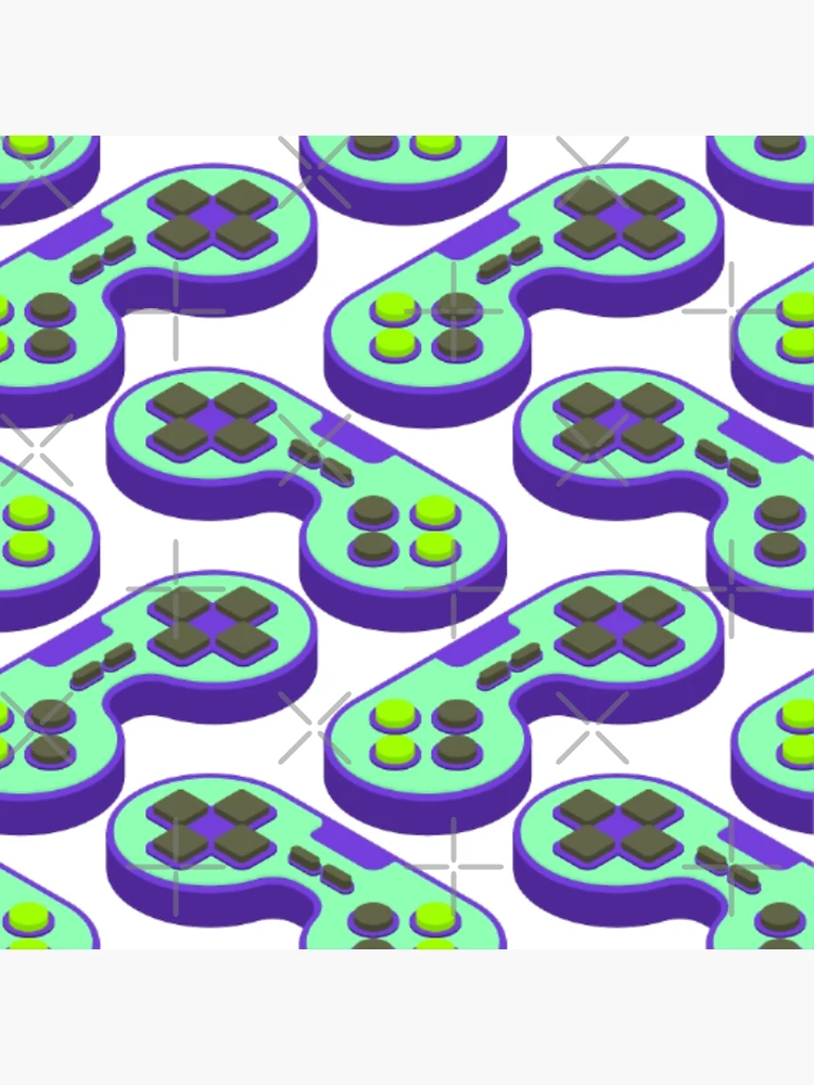 Thumbnail 3 of 3, Canvas Print, Controller Pattern, joystick pattern, console pattern designed and sold by Patternawy.