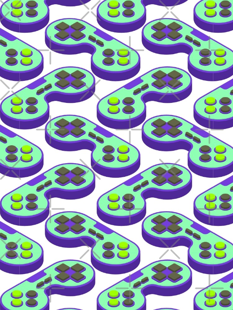 Thumbnail 4 of 4, Graphic T-Shirt, Controller Pattern, joystick pattern, console pattern designed and sold by Patternawy.