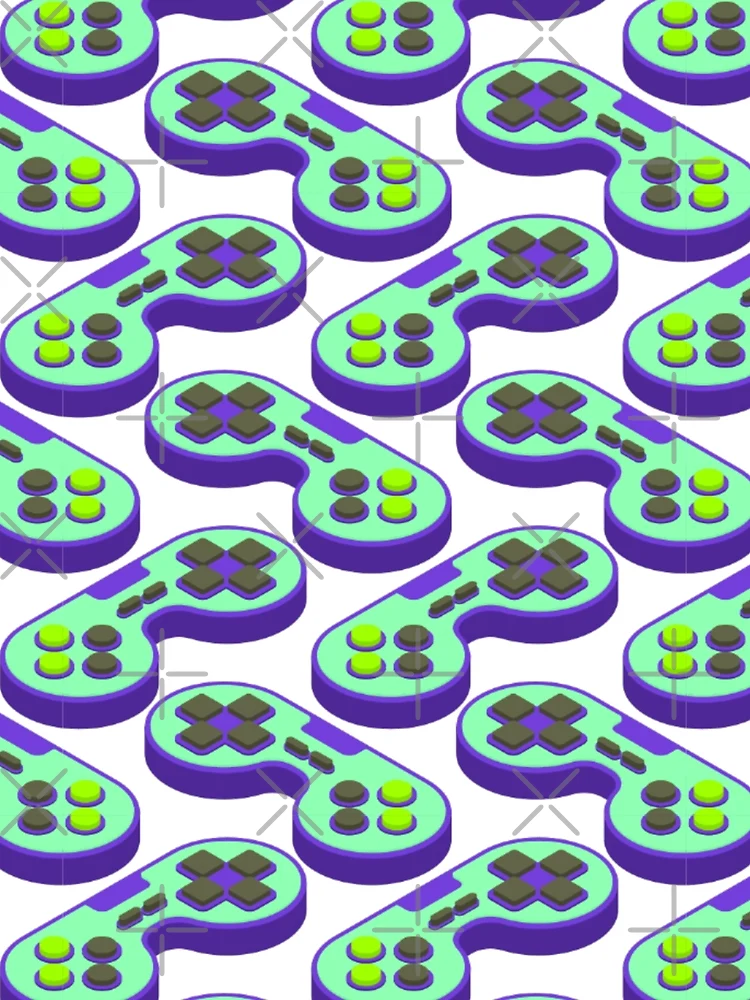 Thumbnail 4 of 4, Graphic T-Shirt, Controller Pattern, joystick pattern, console pattern designed and sold by Patternawy.