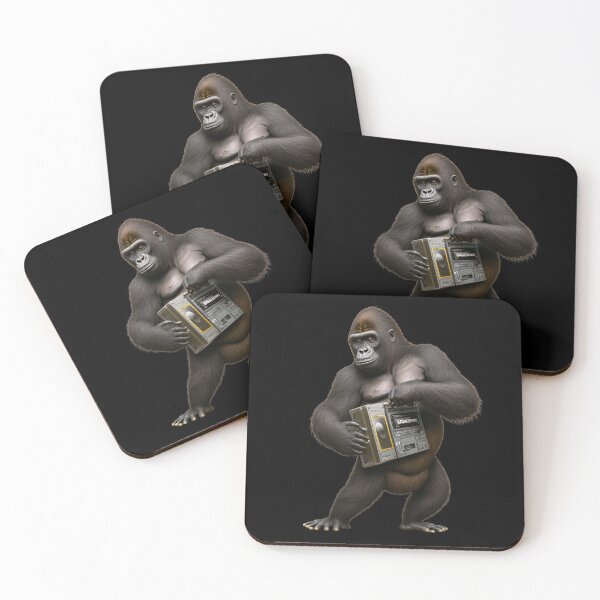 Item preview, Gorilla DJ For Music Lovers Holding Classic Cassette Player Primate designed and sold by AnimalArtPhotos.