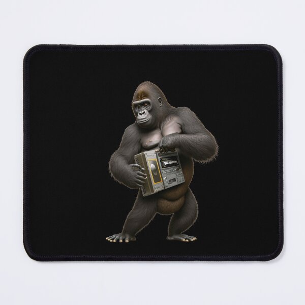Item preview, Gorilla DJ For Music Lovers Holding Classic Cassette Player Primate designed and sold by AnimalArtPhotos.