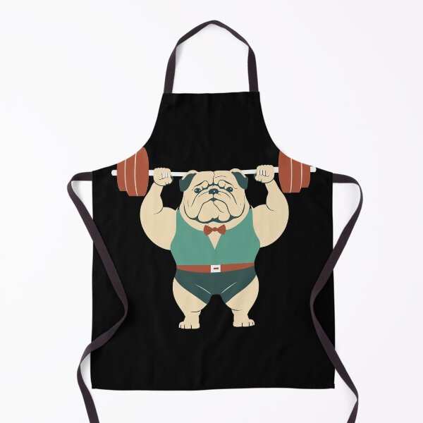Item preview, Bulldog Workout Lifting Weights In The Gym Getting Fit Strong Dog designed and sold by AnimalArtPhotos.