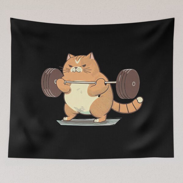 Item preview, Cat Weightlifting Work Out Funny Gym Design  designed and sold by AnimalArtPhotos.