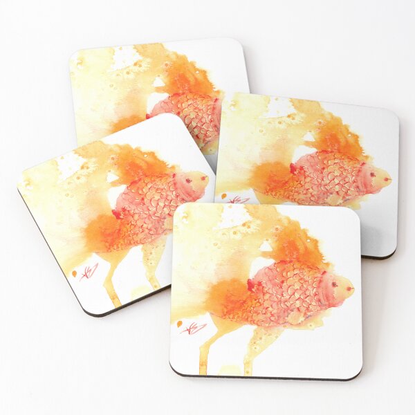 Item preview, Firefish | Loose Atmospheric Watercolor Goldfish Painting designed and sold by Valerie Englehart.