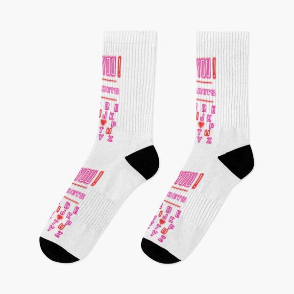Item preview, Socks | ABC Alphabets - I LOVE YOU | Valentines Day Socks designed and sold by ZaqGum.