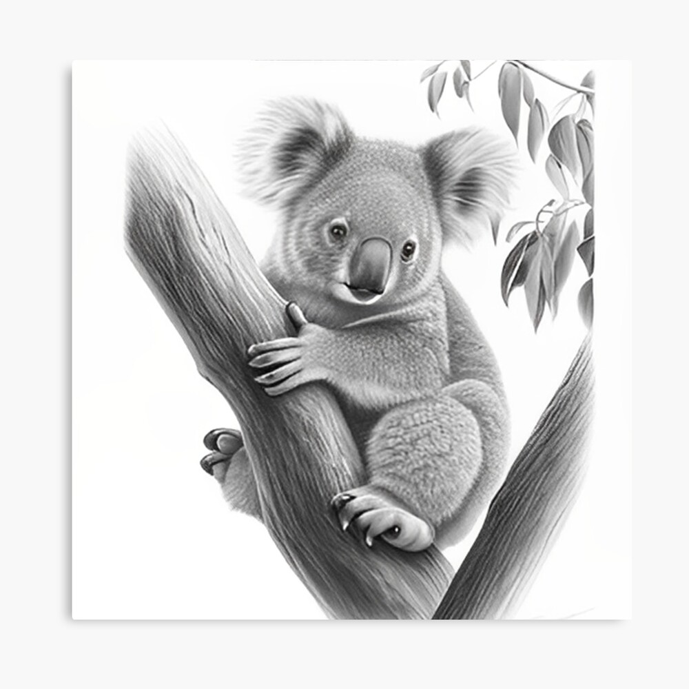 Learn how to draw a Koala with this FREE and easy stepbystep drawing  tutorial Start by drawing the head Draw a curved line in   Koala drawing  Drawings Koala
