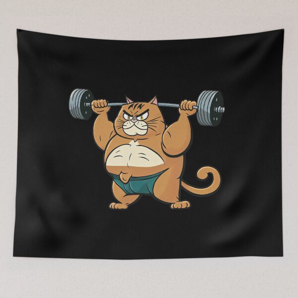 Item preview, Funny Cat Working Out Weightlifting Workout Funny Gym Design  designed and sold by AnimalArtPhotos.