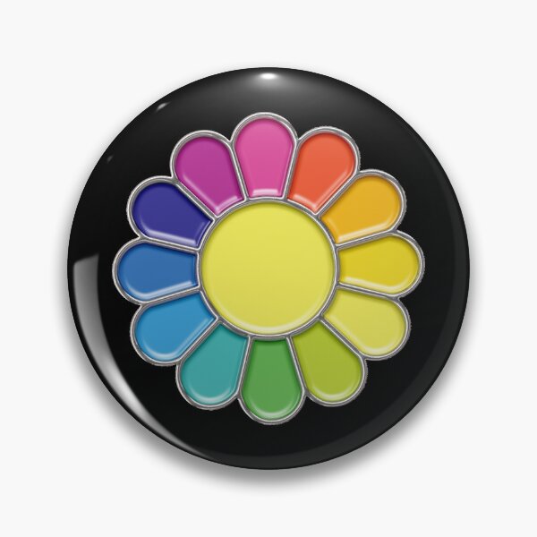 Item preview, Rainbow Flower Enamel Pin designed and sold by EnamelStudio.