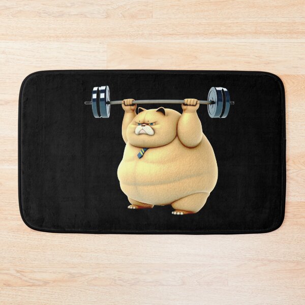 Item preview, Fat Cat Working Out Weightlifting Workout Funny Gym Design  designed and sold by AnimalArtPhotos.
