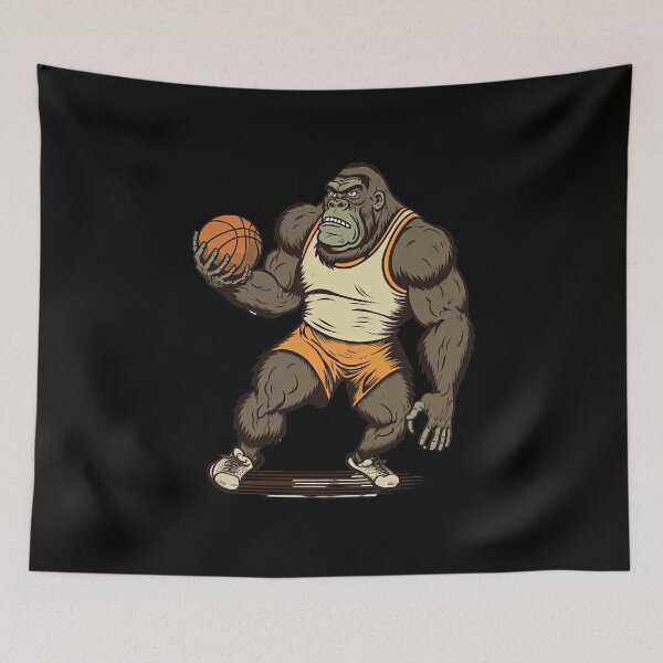 Item preview, Gorilla Playing Basketball Sport Holding Ball Monkey  designed and sold by AnimalArtPhotos.