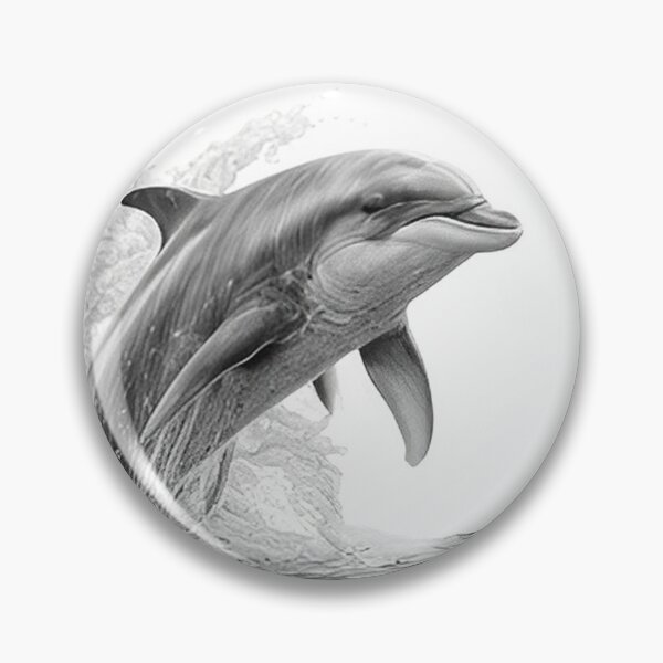 Item preview, Black and white Dolphin pencil drawing designed and sold by Pencil-Art.