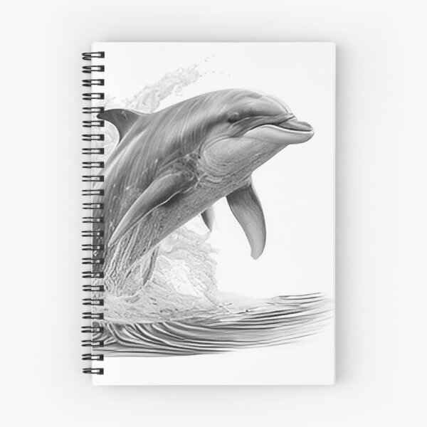 Item preview, Black and white Dolphin pencil drawing designed and sold by Pencil-Art.