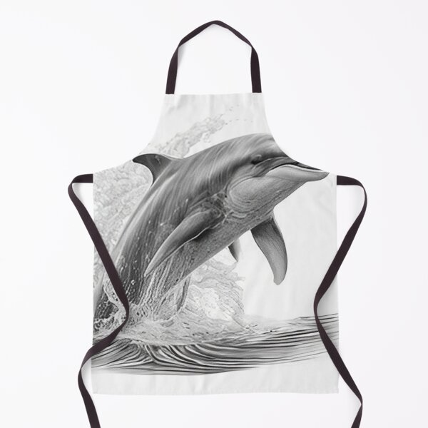 Item preview, Black and white Dolphin pencil drawing designed and sold by Pencil-Art.