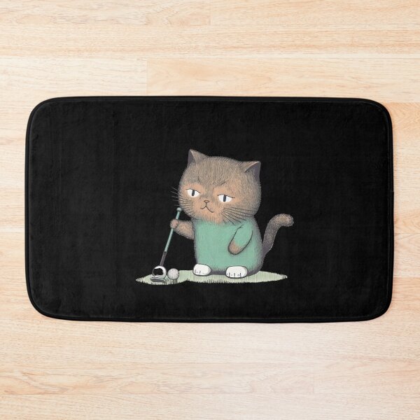 Item preview, Cute Cat Playing Golf Holding Club Kitten Sport designed and sold by AnimalArtPhotos.