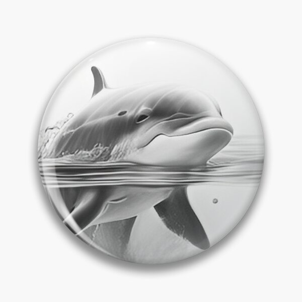 Item preview, Black and white Dolphin pencil drawing designed and sold by Pencil-Art.