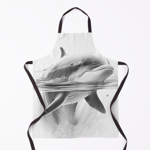 Item preview, Black and white Dolphin pencil drawing designed and sold by Pencil-Art.