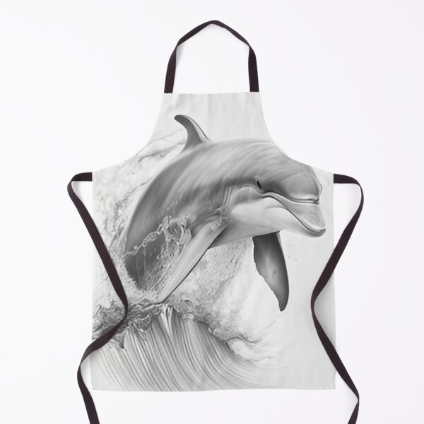 Item preview, Black and white Dolphin pencil drawing designed and sold by Pencil-Art.