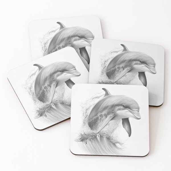Item preview, Black and white Dolphin pencil drawing designed and sold by Pencil-Art.