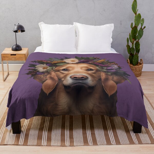 Item preview, Golden Retriever Wearing Floral Wreath designed and sold by ChrisM63.