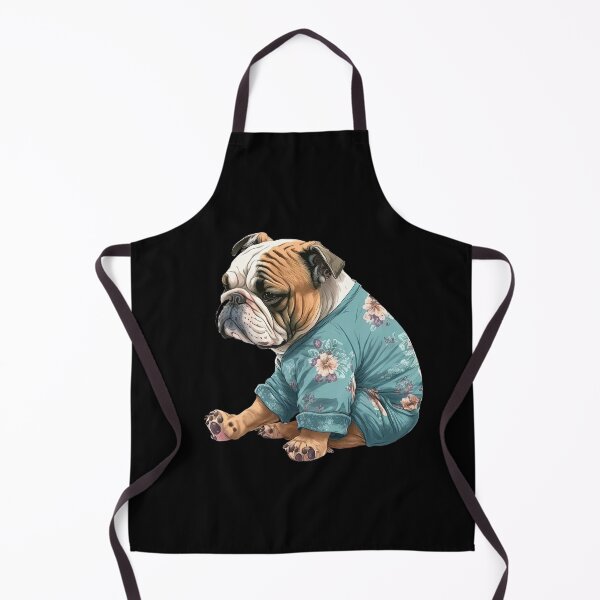 Item preview, Bulldog Puppy ready for bedtime wearing pyjamas sleeping cute animal pajamas designed and sold by AnimalArtPhotos.