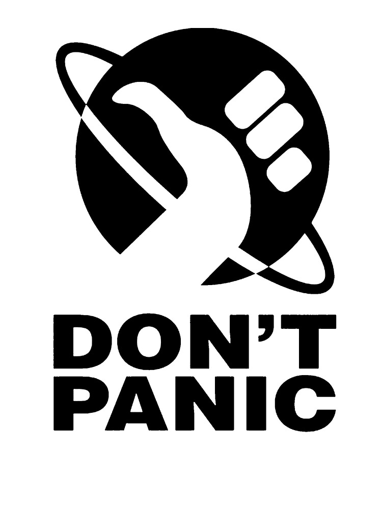 Dont Panic - Hitchhikers Guide Greeting Card by alwatkins1 