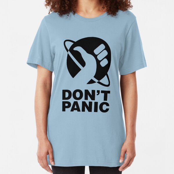 Don't Panic - Hitchhikers Guide Slim Fit T-Shirt