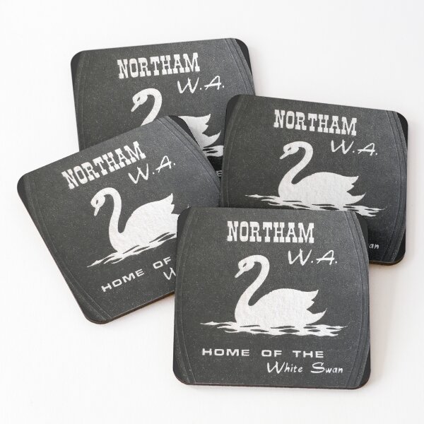 Item preview, NORTHAM WA HOME OF THE WHITE SWAN RETRO BEER COASTER designed and sold by Northam Secondhand.