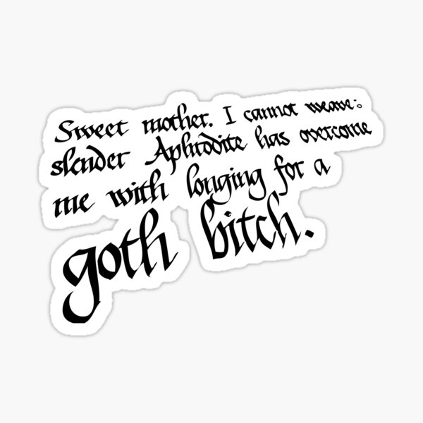 Sappho Goth Poem  Sticker