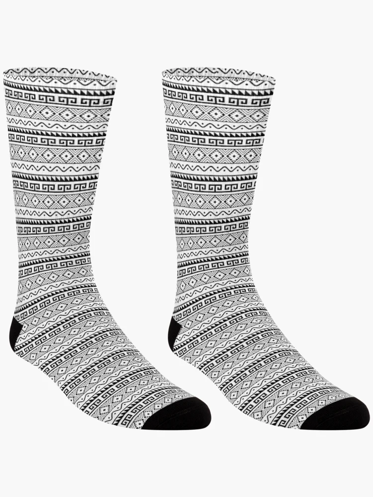 Thumbnail 3 of 5, Socks, Traditional Aztec Geometric Pattern designed and sold by PatternHome.