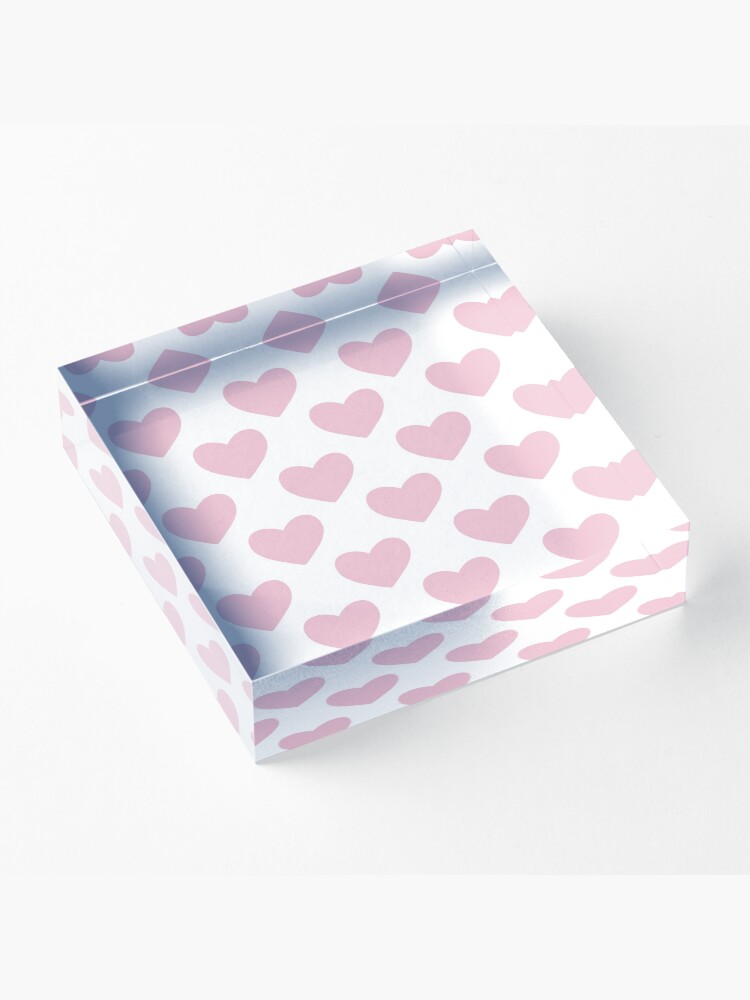 Alternate view of Pink Heart Pattern Acrylic Block