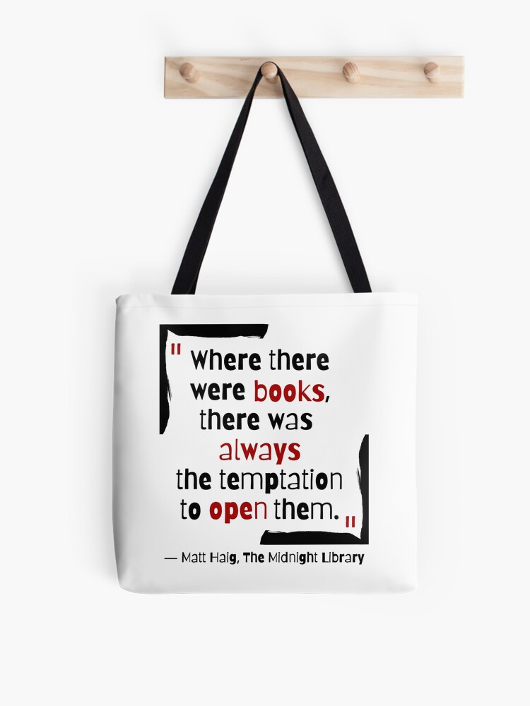 Coussin for Sale avec l'œuvre « Matt Haig La bibliothèque de minuit -  Citation de livres » de l'artiste humnoo