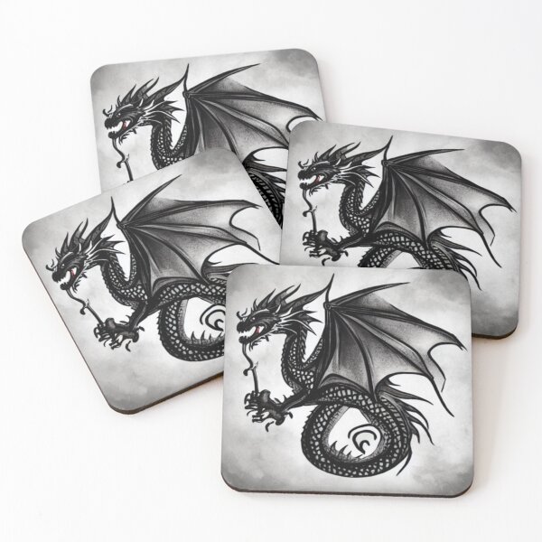 Item preview, Mythical Black and White Dragon Artwork Design designed and sold by Aldrin Capco.