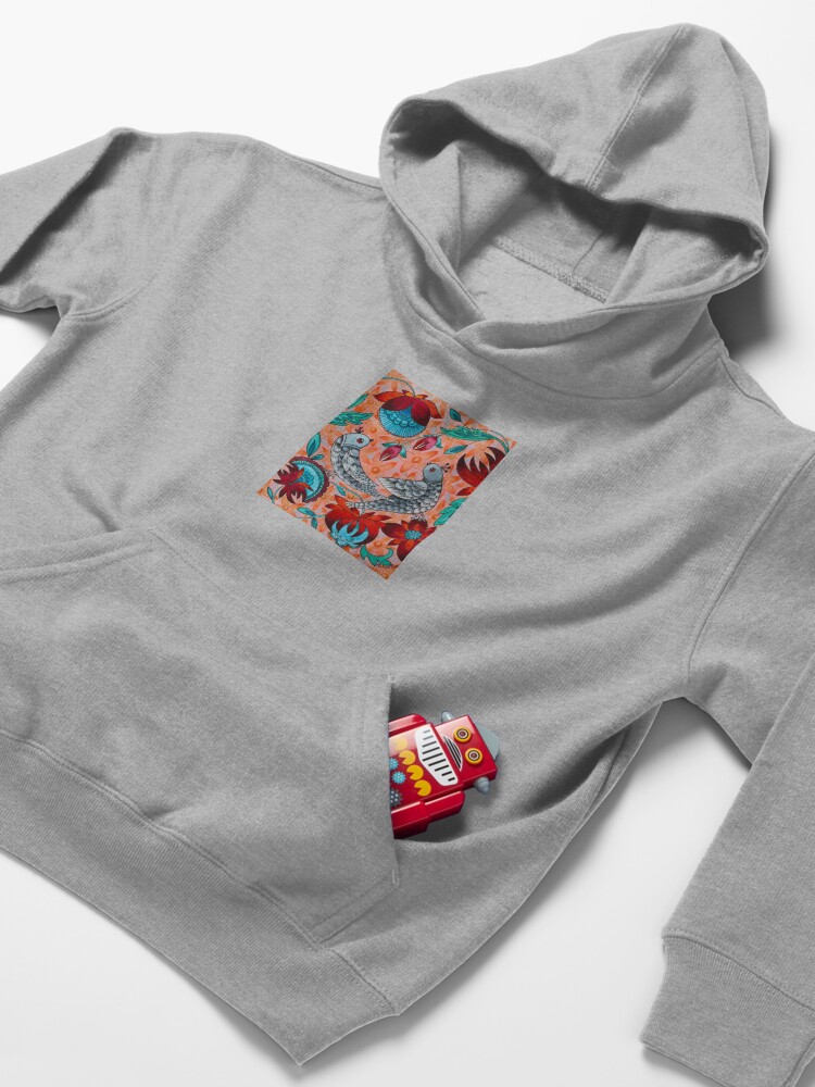 Alternate view of In Love Watercolor Illustration Kids Pullover Hoodie