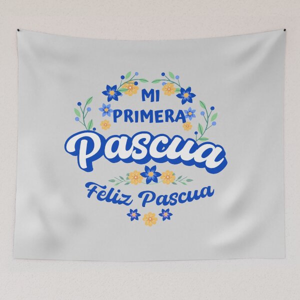Item preview, Mi Primera Pascua My first Easter Spanish text - floral easter baby blossom easter newborn designed and sold by ALLURE-minimal.