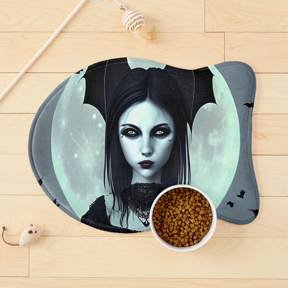 Gothic girl with creepy eyes - dark fairy tale Throw Pillow by