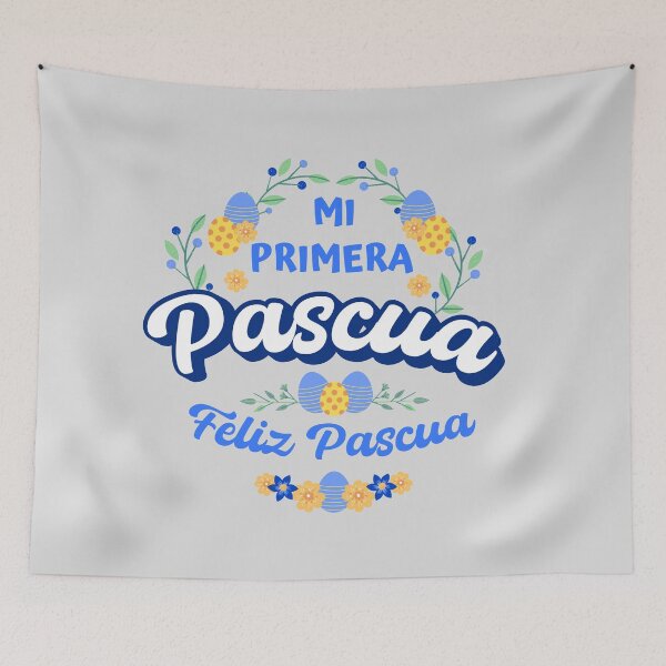Item preview, Mi Primera Pascua My first Easter Spanish text - floral easter baby blossom easter newborn designed and sold by ALLURE-minimal.