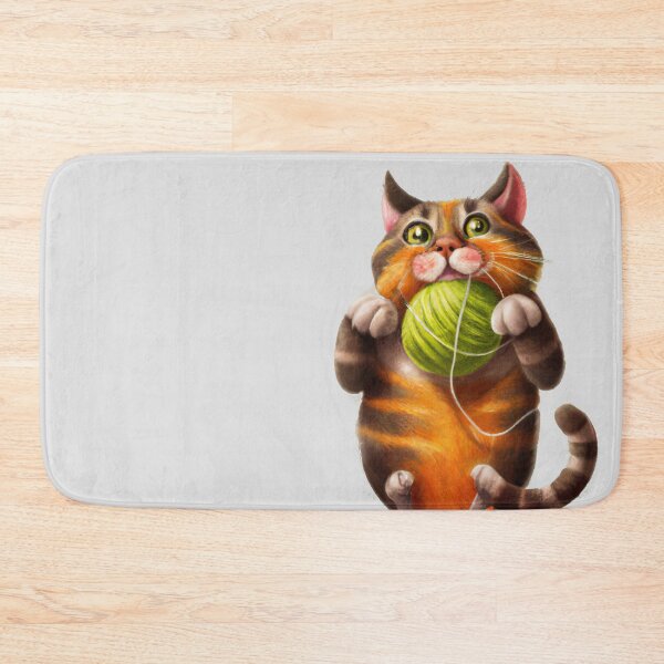 Item preview, Funny And Cute Cat With A Ball Of Wool designed and sold by Color-Me-Blue.
