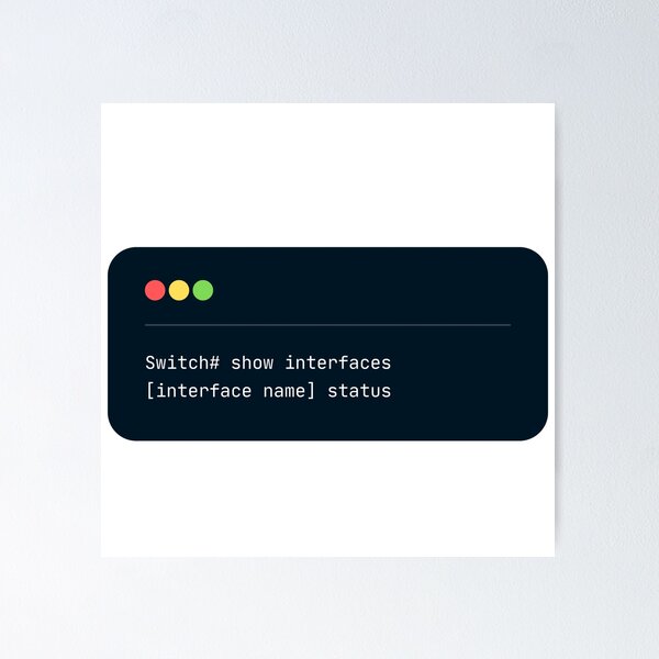 Item preview, show interfaces [interface name] status - Cisco CLI Sticker designed and sold by magica-design.