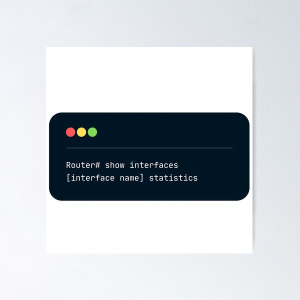 Item preview, show interfaces [interface name] statistics - Cisco CLI Sticker designed and sold by magica-design.