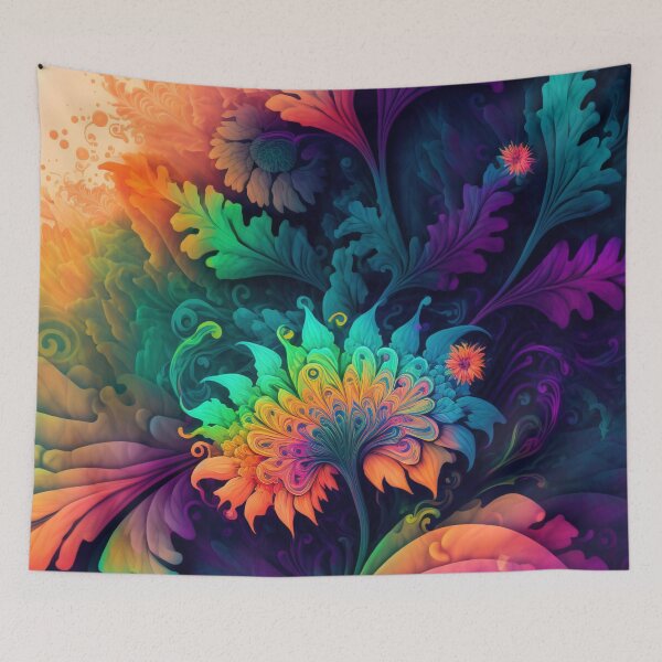 Item preview, psychedelic floral backgrounds designed and sold by sweary12.