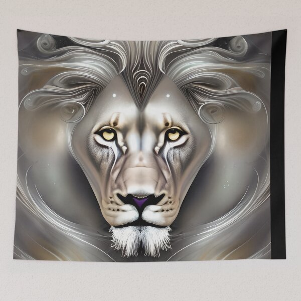 Item preview, White and Silver Lion artwork designed and sold by Itzjustlife.