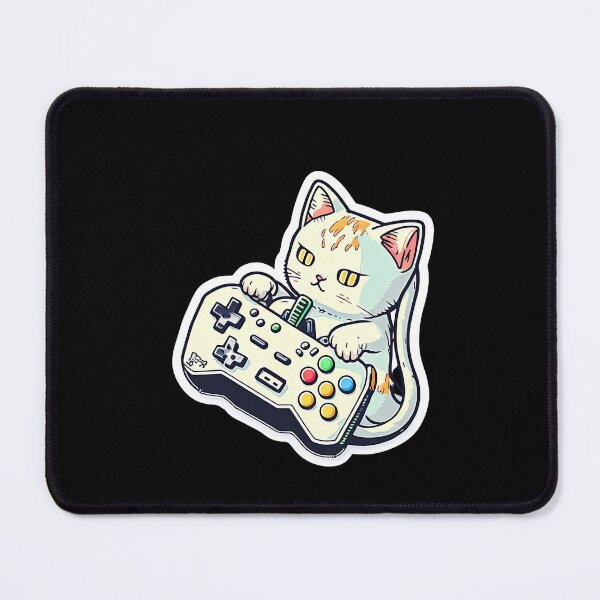 Item preview, Cute Cat Gaming Holding Controller Playing Games Fun designed and sold by AnimalArtPhotos.