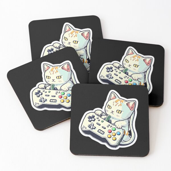 Item preview, Cute Cat Gaming Holding Controller Playing Games Fun designed and sold by AnimalArtPhotos.