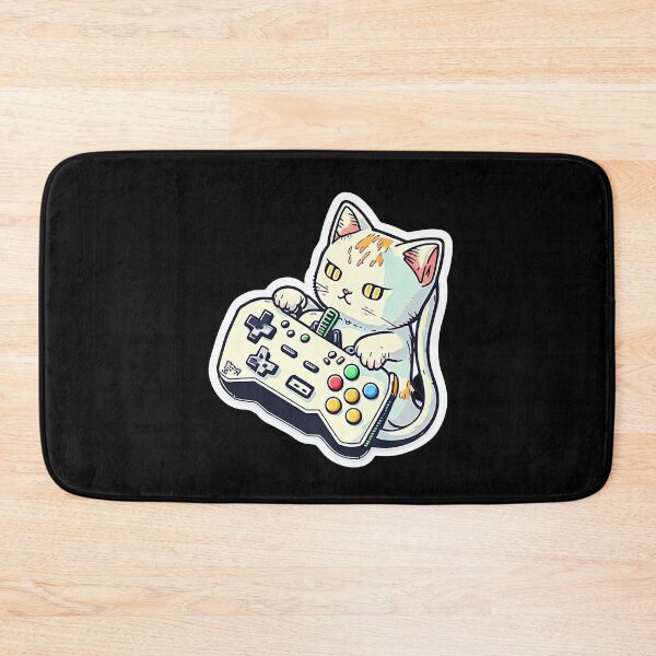 Item preview, Cute Cat Gaming Holding Controller Playing Games Fun designed and sold by AnimalArtPhotos.