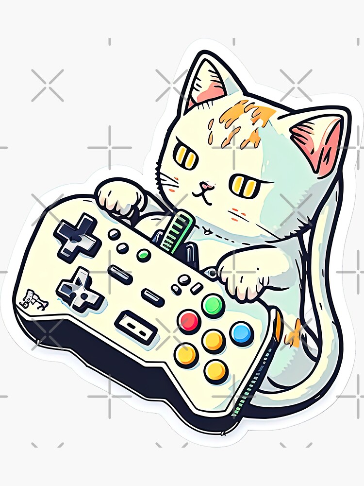 EASY How to Draw a CAT PLAYING VIDEOGAMES 