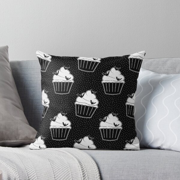Item preview, Black Cupcake Pastry Lover Baked Goods Dot Pattern Goth Bats Sweets designed and sold by SoccaTamam.