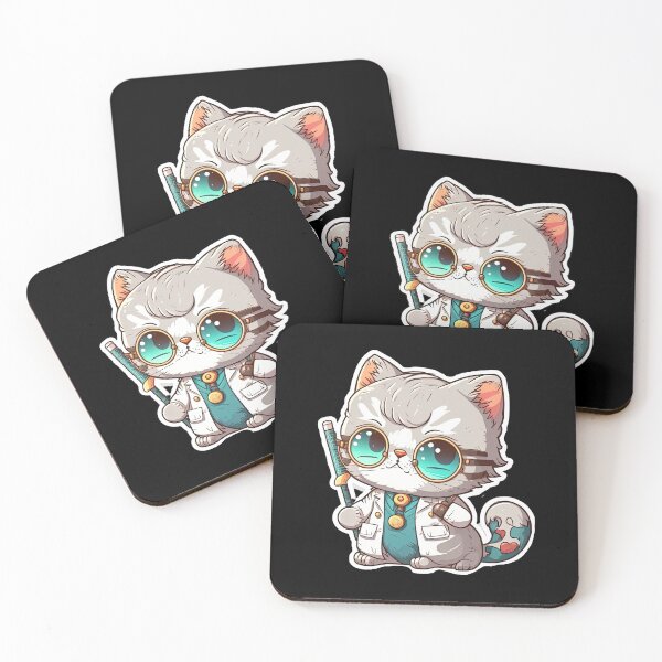 Item preview, Cute Cat Doctor Nurse Adorable Anime Cartoon Animal Kitten designed and sold by AnimalArtPhotos.