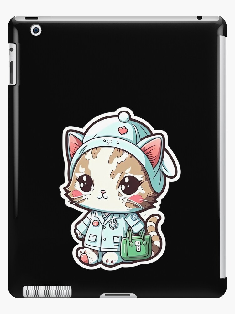Kitten Doctor Nurse Adorable Anime Cartoon Animal Kitten iPad