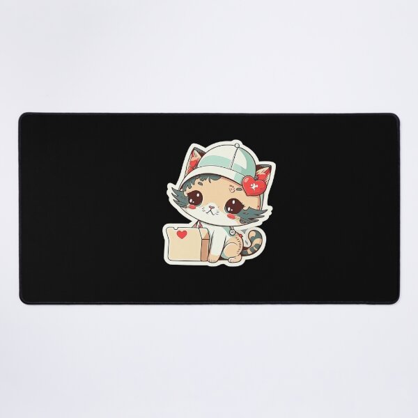 Item preview, Cute Kitten Doctor Nurse Adorable Anime Cartoon Animal Kitten designed and sold by AnimalArtPhotos.