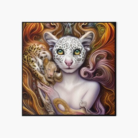 Item preview, Female face  leopard artwork designed and sold by Itzjustlife.